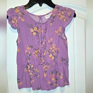 Floral Purple Top by Place